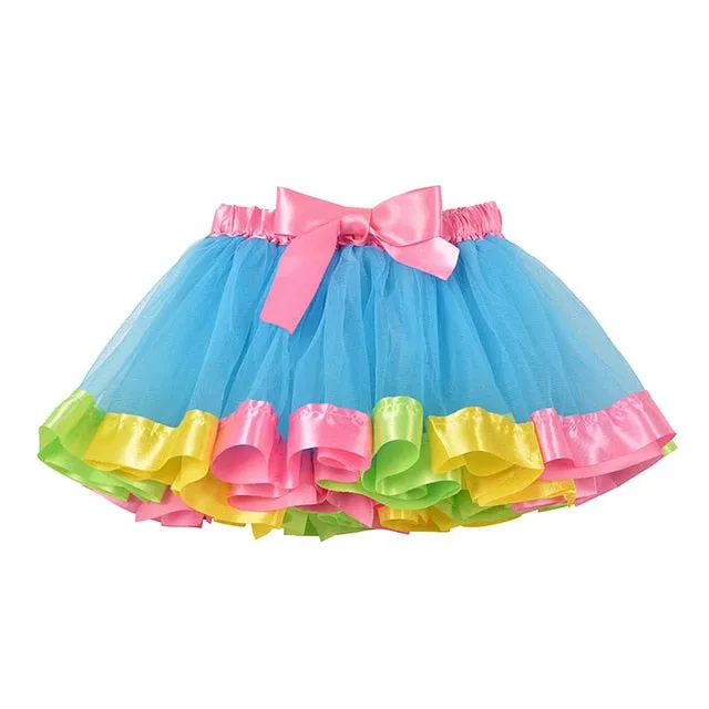 3M-8T Princess And Rainbow Tulle Skirts For Girls