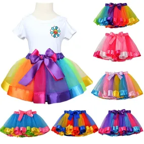 3M-8T Princess And Rainbow Tulle Skirts For Girls