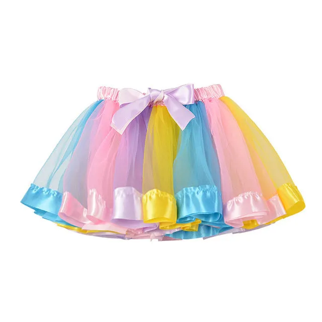 3M-8T Princess And Rainbow Tulle Skirts For Girls