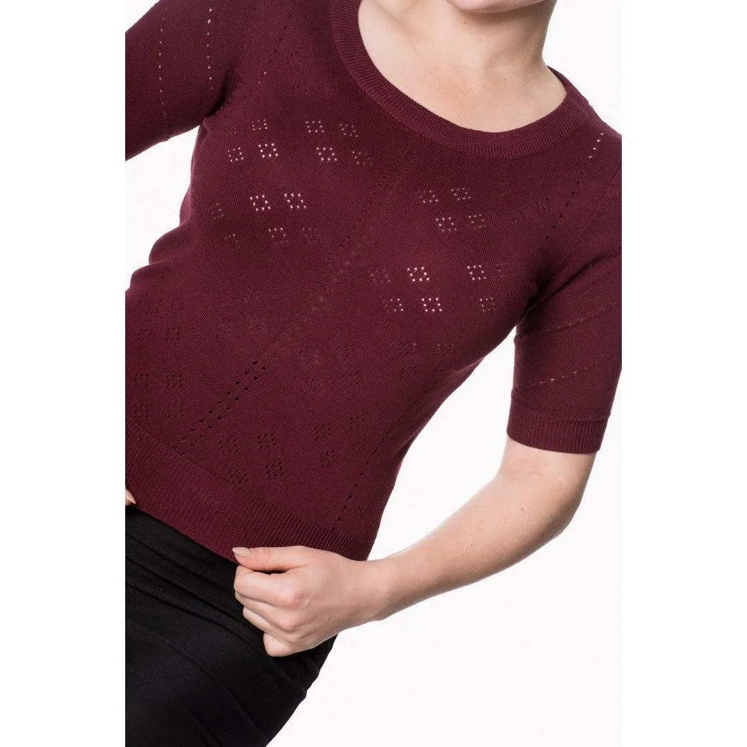 Banned Teardrop Pullover in Bordeaux