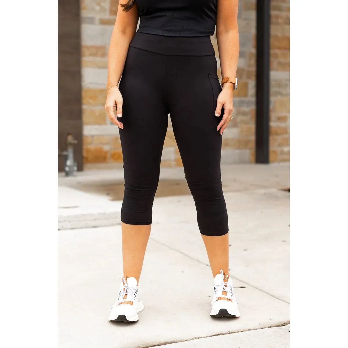 Black Pocket Leggings Capri