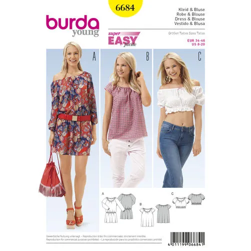 Burda Dress and Blouses 6684