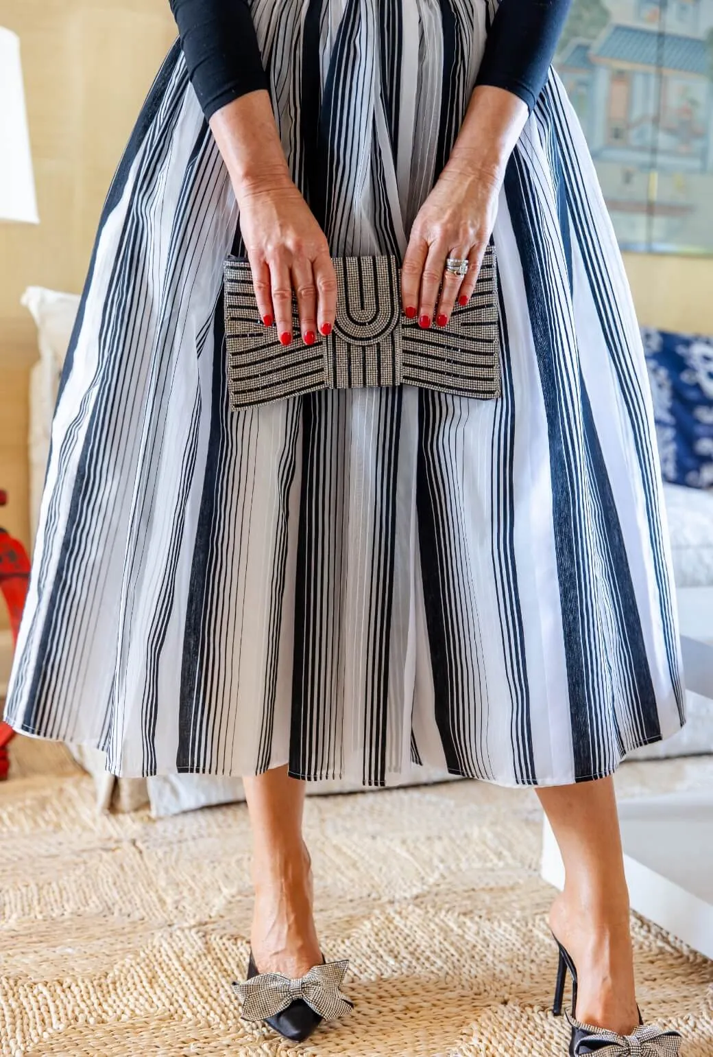 Buru   Pencil & Paper Co. The Marilyn Skirt - Black & White Stripe