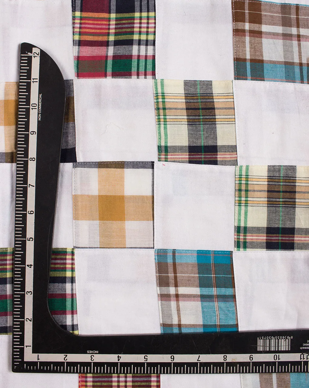 Checks Patch Work Cotton Fabric