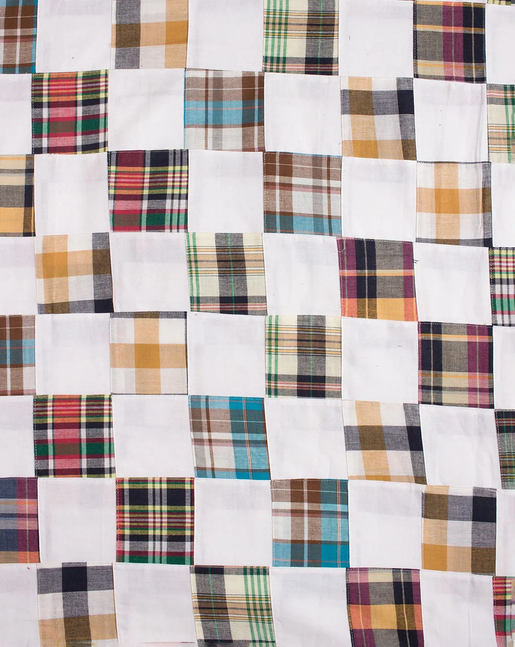 Checks Patch Work Cotton Fabric