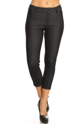 Classic solid capri jeggings