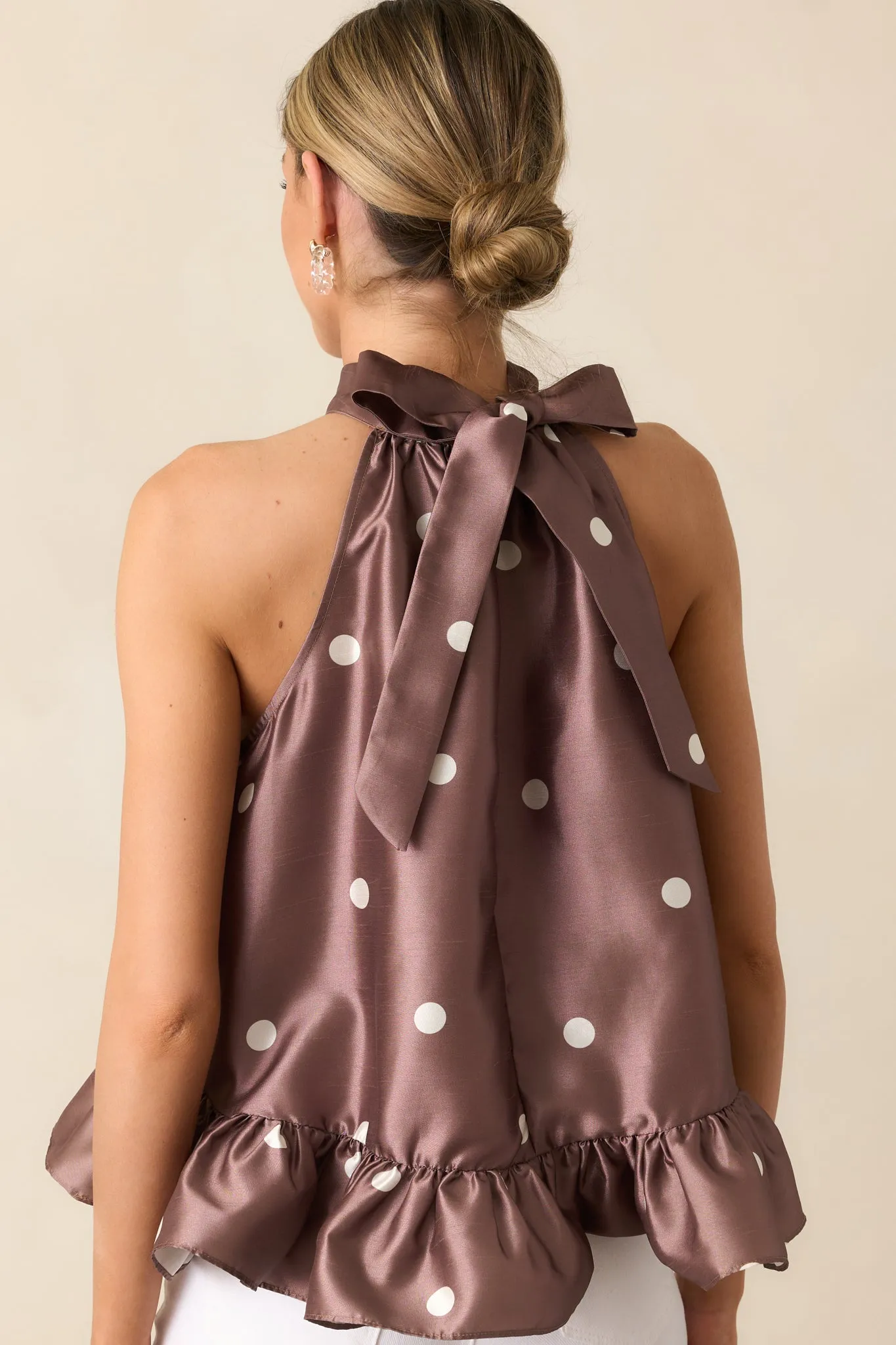 Destined For More Chocolate Polka Dot Peplum Top