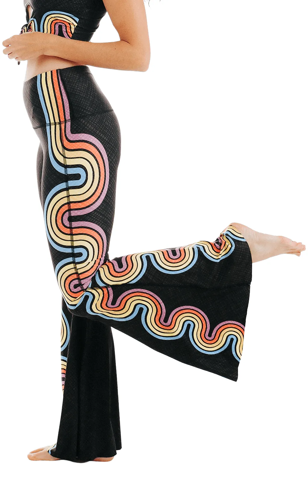 Double Rainbow Printed Bell Bottoms