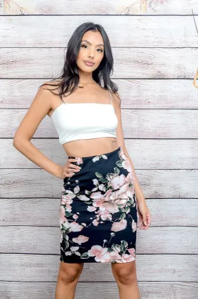 Floral Print Pencil Skirt* (23097)