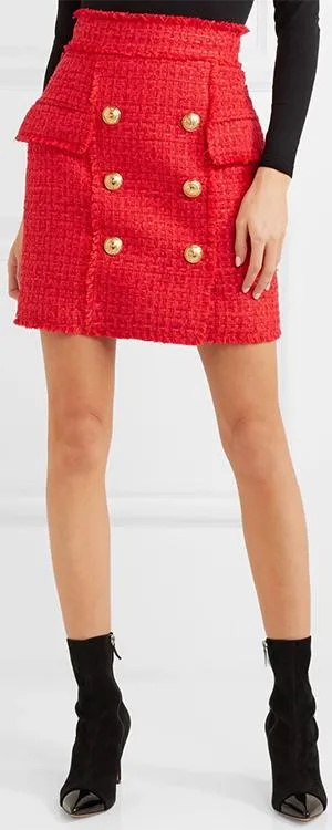 Frayed Tweed Mini Skirt