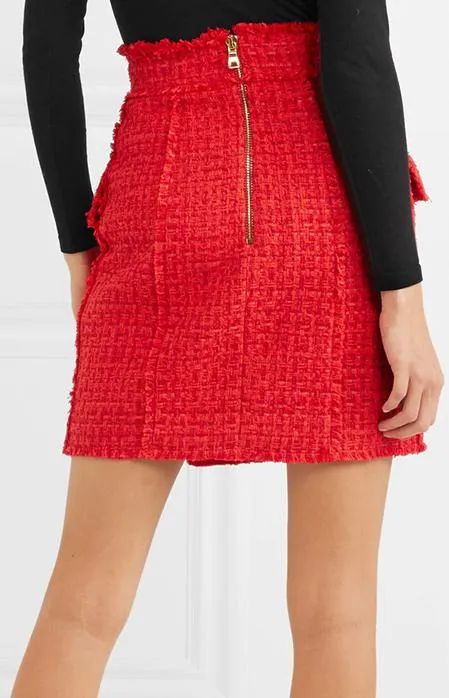 Frayed Tweed Mini Skirt