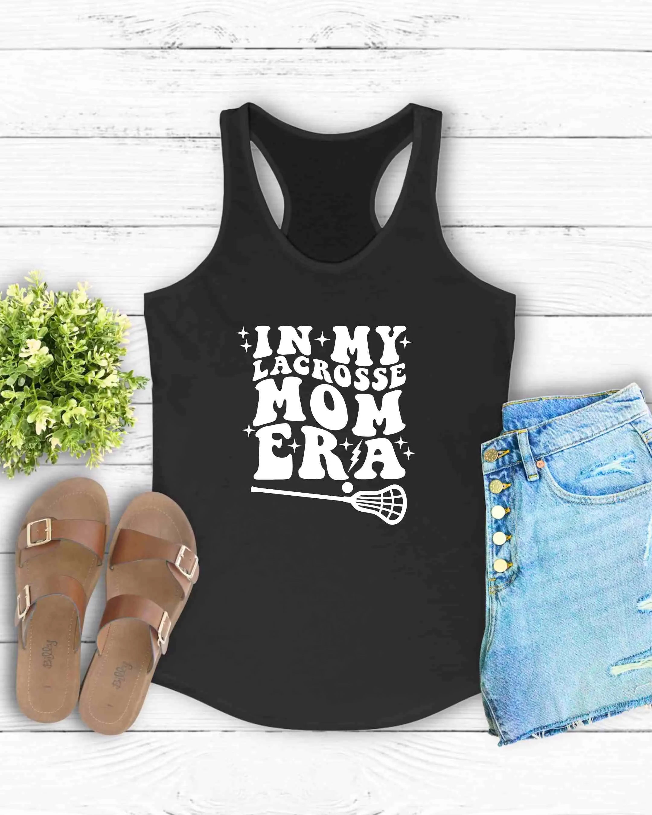 In My Lacrosse Mom Era Tank/Hoodie/Crewneck Adult Black or White