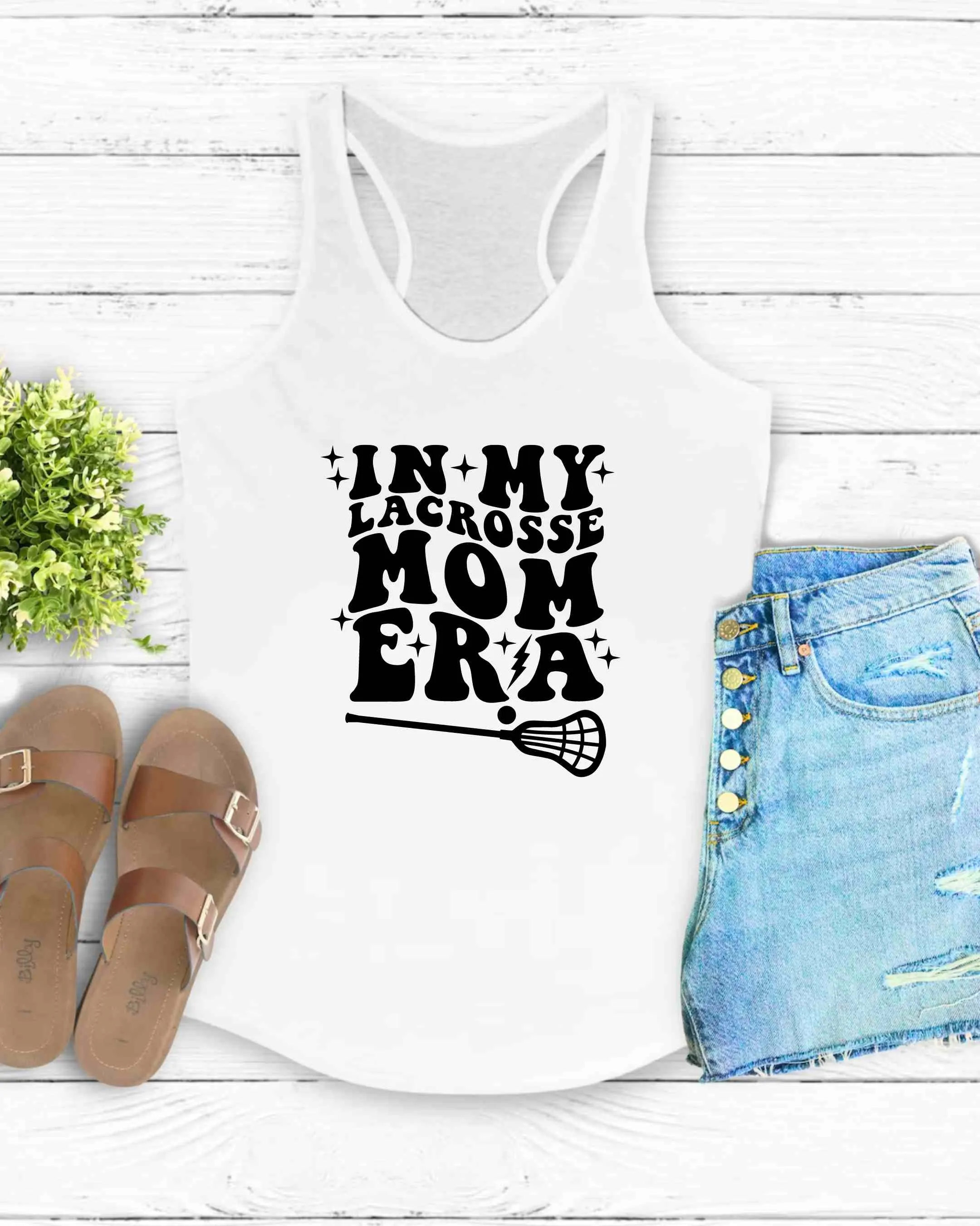 In My Lacrosse Mom Era Tank/Hoodie/Crewneck Adult Black or White