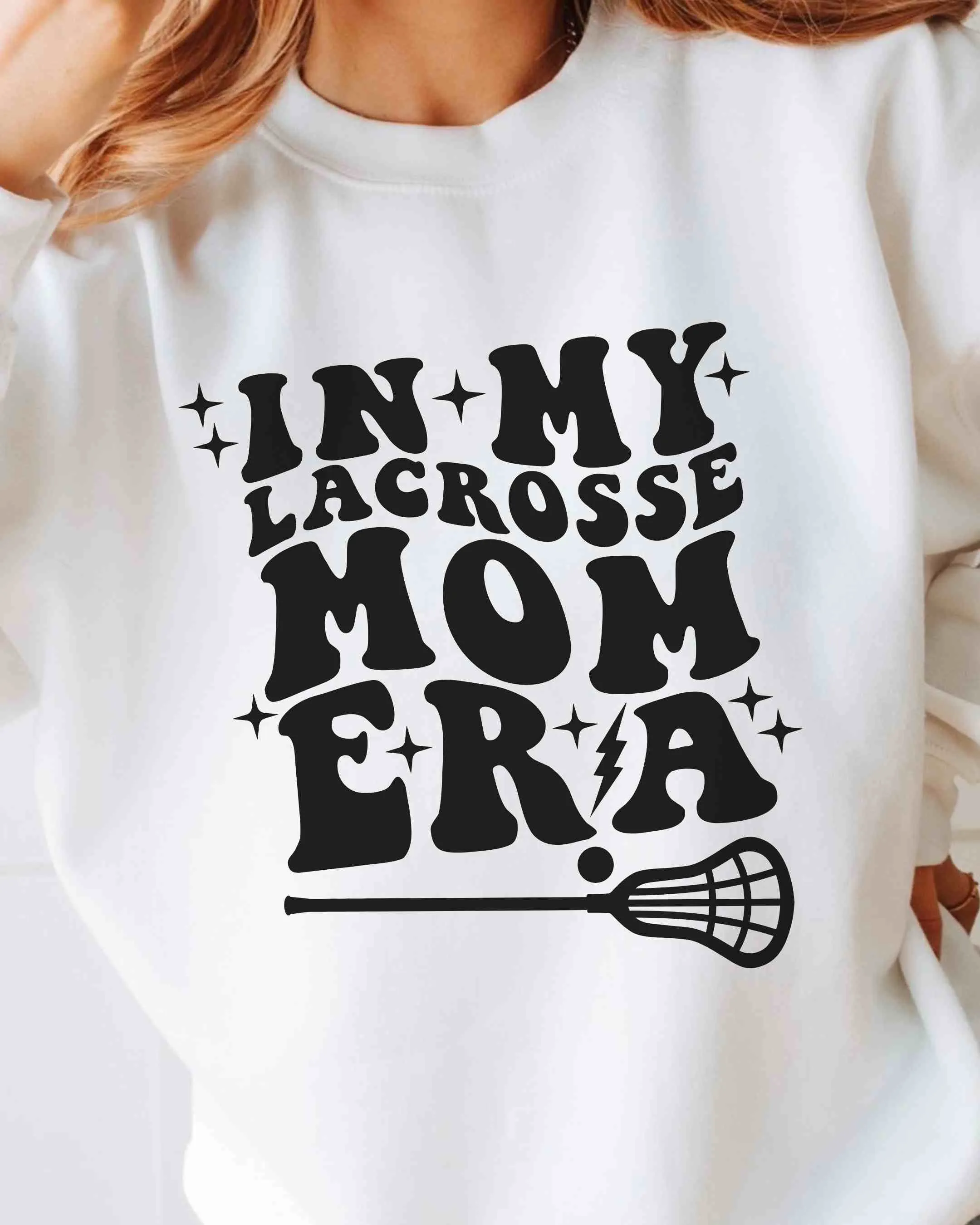 In My Lacrosse Mom Era Tank/Hoodie/Crewneck Adult Black or White