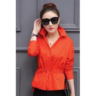 Ketty More Women Collar Neck Elasticated Waist Shirt-KMWSB858