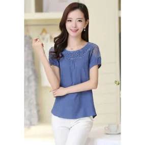 Ketty More Women Wear Lace Summer Lace Decorated Blouse-KMWSB820