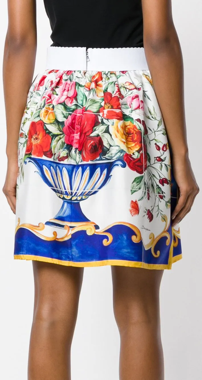 'Majolica' Print Skirt