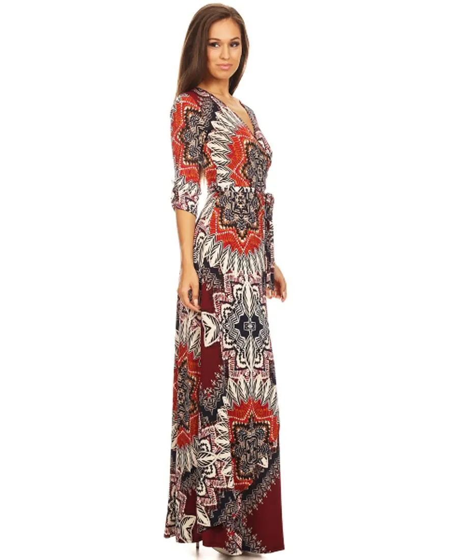 Maxi Dress with Sleeves Malnative Black Gray