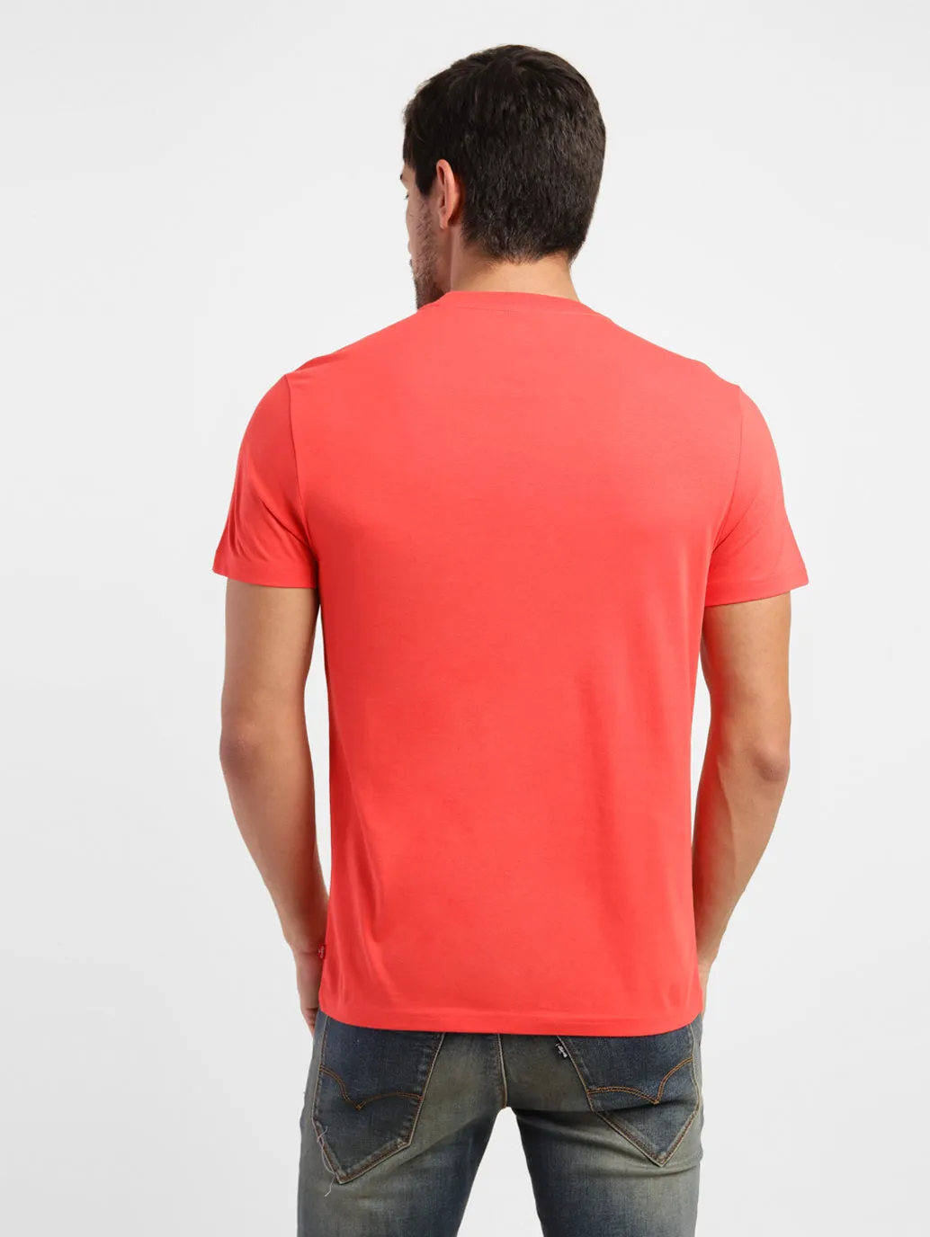 Men's Brand Logo Slim Fit T-shirt Red