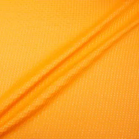 Neon Orange Metallic Striped Jacquard Silk Georgette