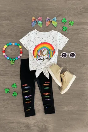 "Lucky Charm" Rainbow Sequin Legging Set