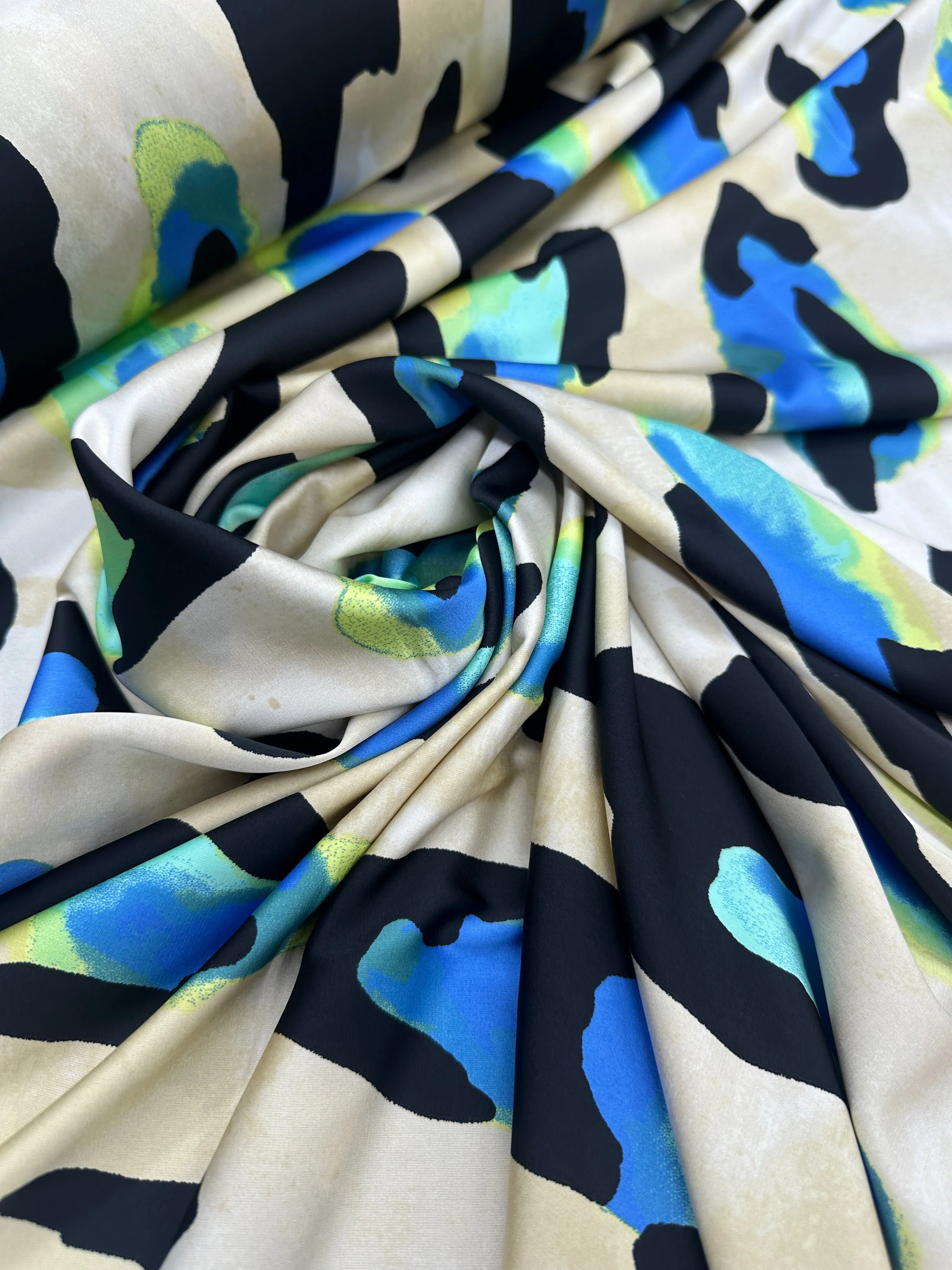 Satin Prints - Neon Leopard Blue