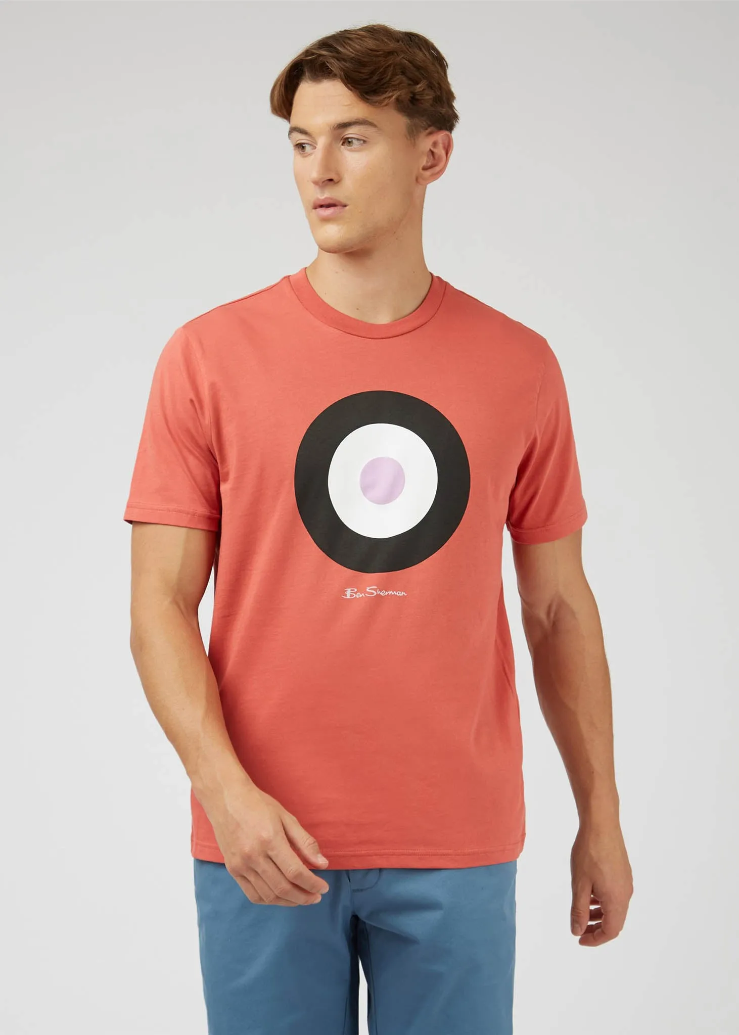 Signature target tee - raspberry