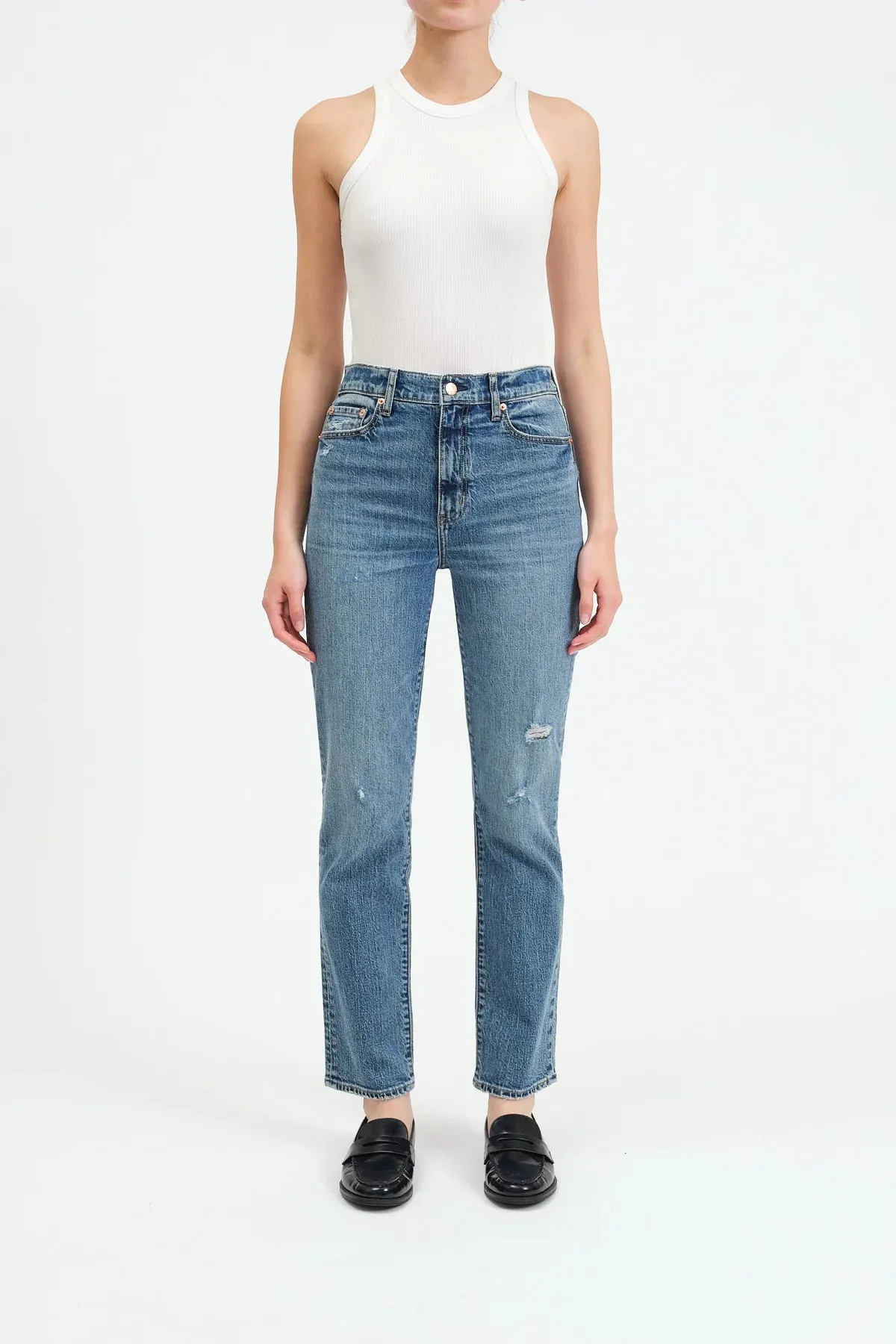 SMARTY PANTS HIGH RISE SLIM STRAIGHT JEAN