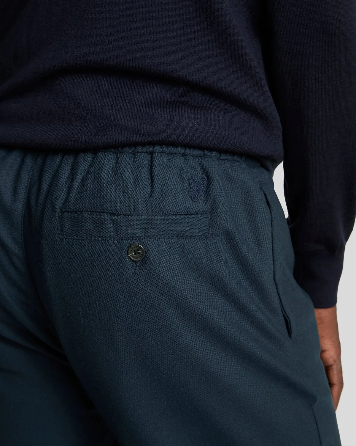 Tonal Eagle Drawstring Flannel Trouser