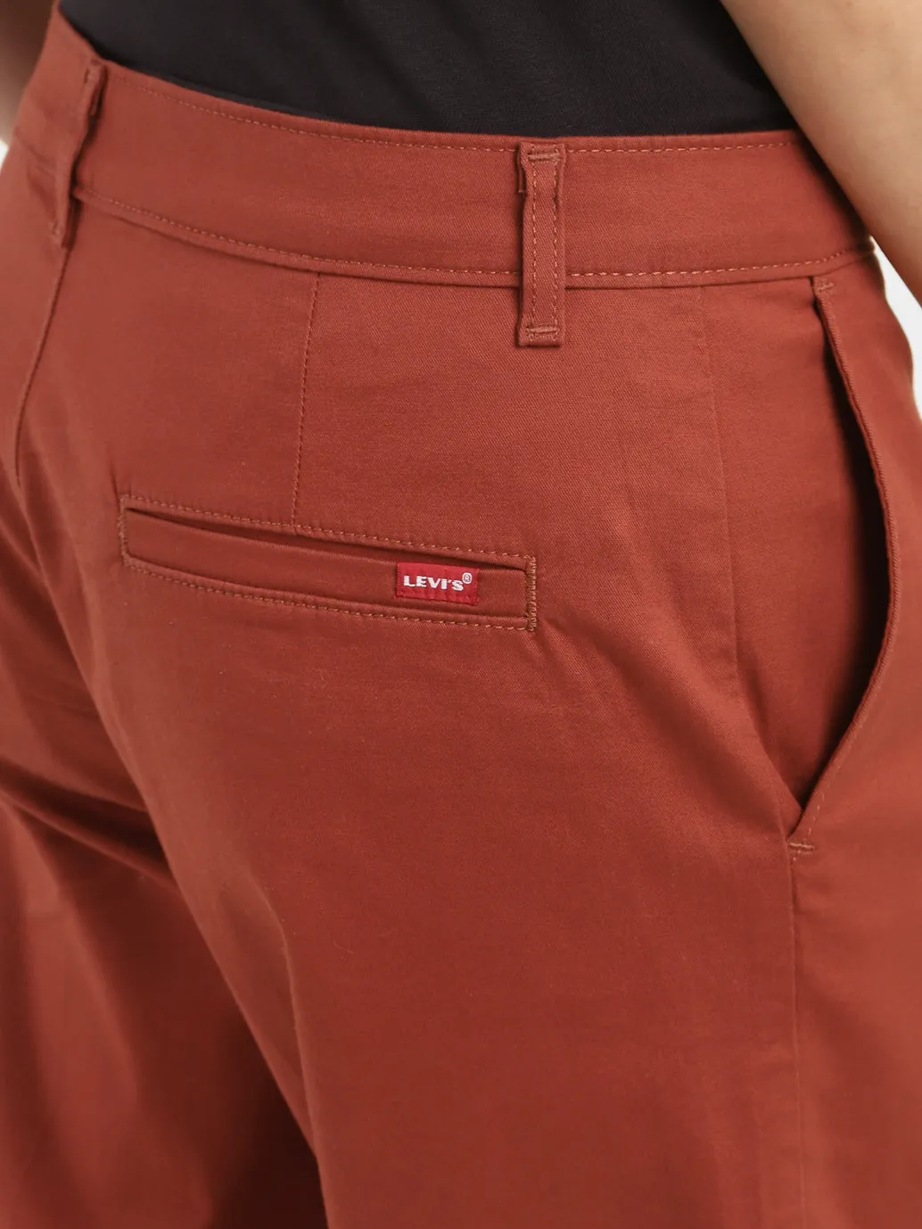 Women's Mid Rise Brown Loose Fit Trousers